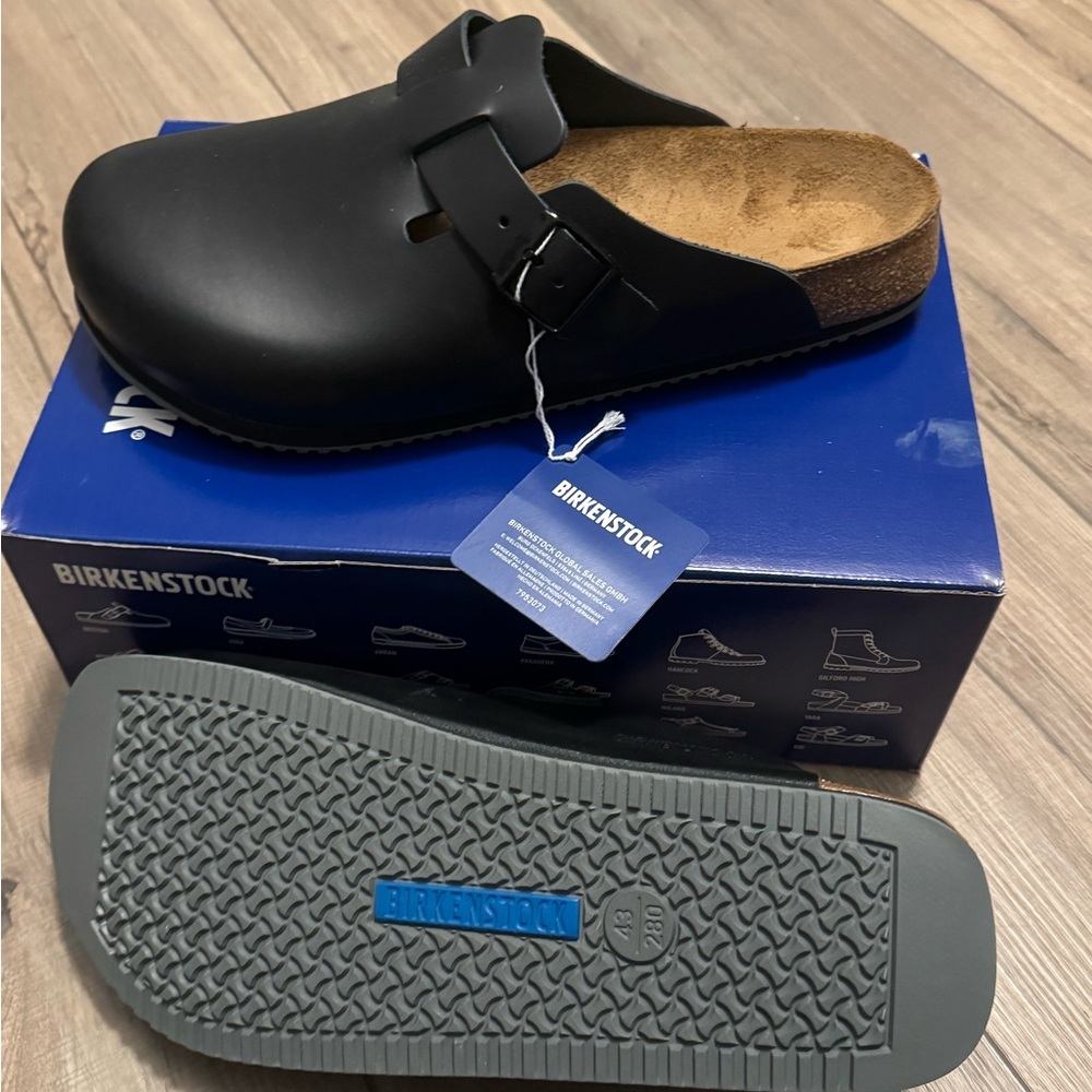 NEW in box with tags Birkenstock Boston Clogs Super Grip size 43